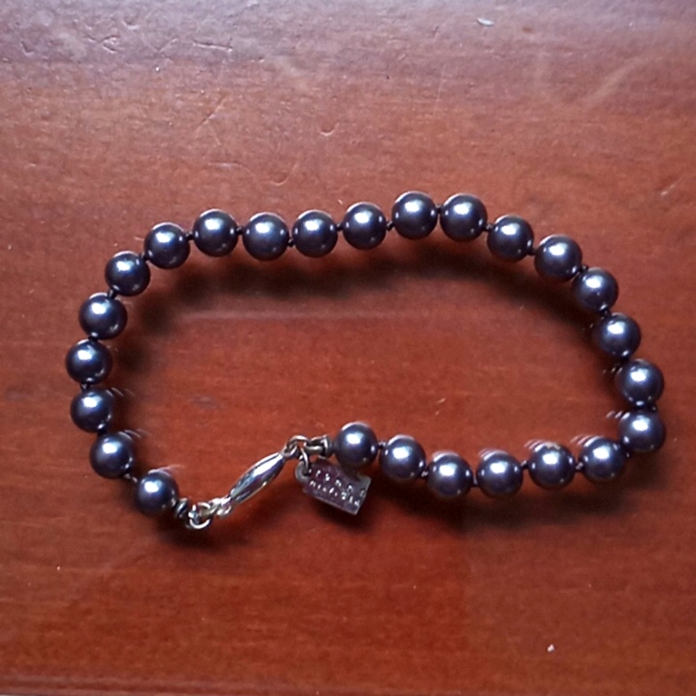 Tommy Hilfiger gray bead bracelet